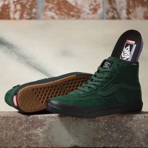 Dark Green / Black Men's Vans Crockett High Skate Shoes | 297GXIDEN